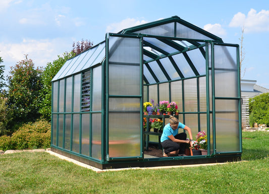Prestige 2™ 8x8x16.ft Resin Greenhouse Package - Dive To Garden