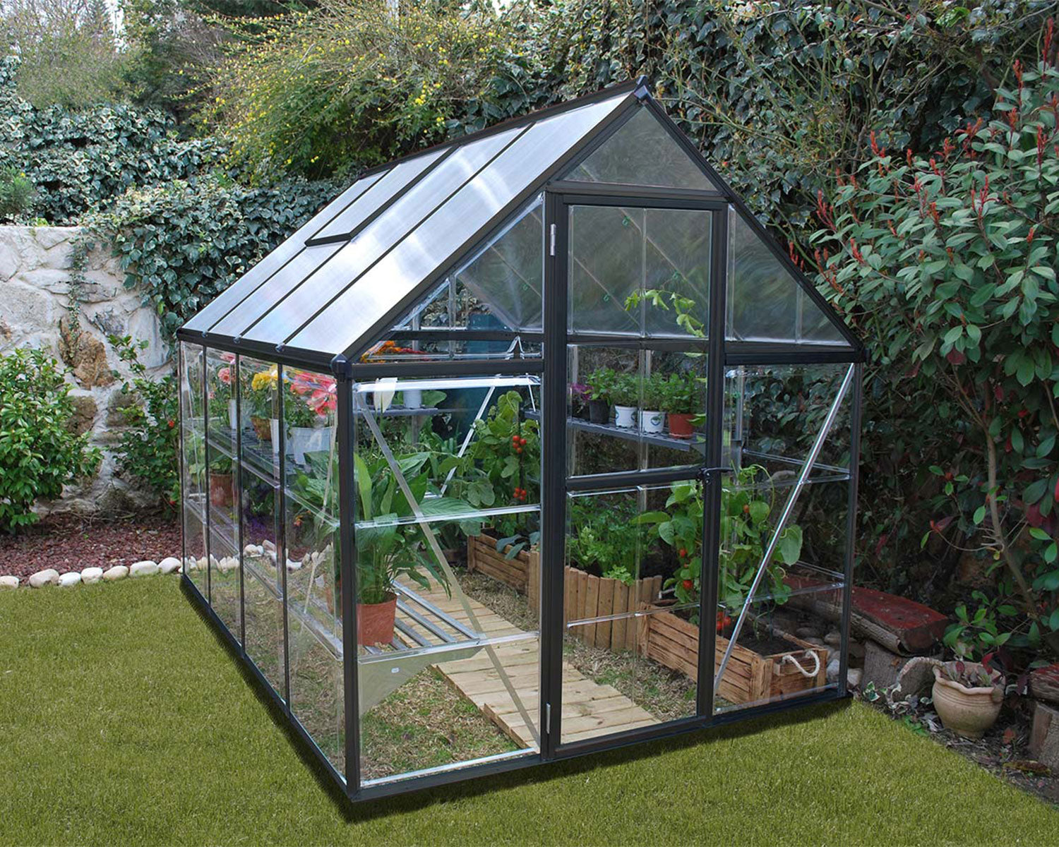 Hybrid™ 6x7X8.ft Clear Wall Greenhouse - Dive To Garden