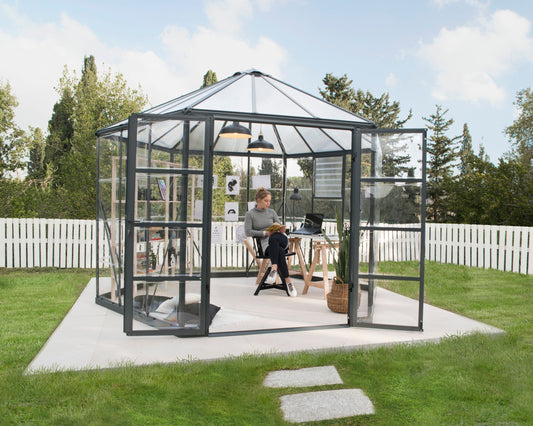Oasis™ 10x9x12.ft Clear Wall Chalet Greenhouse - Dive To Garden