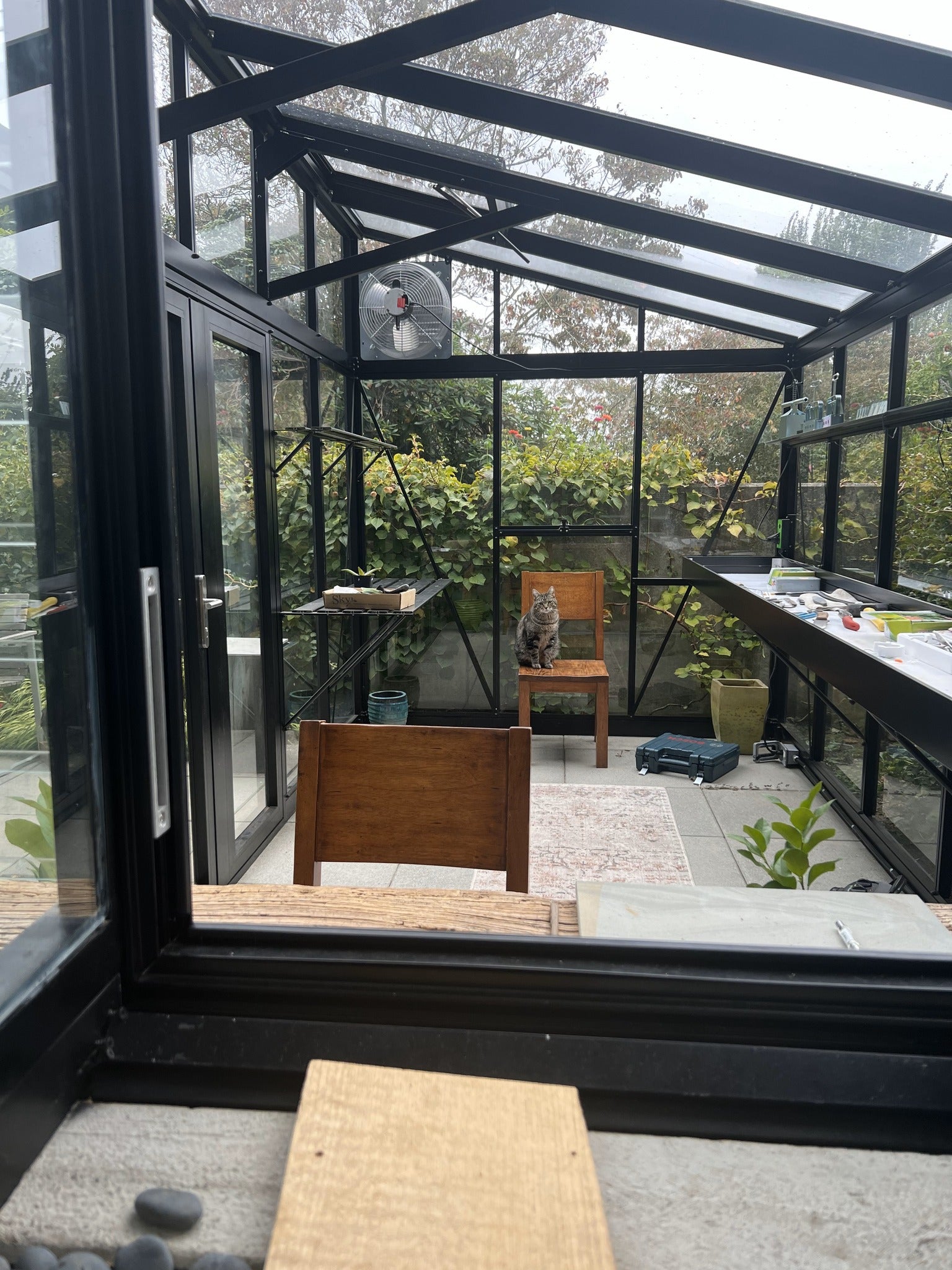 Modern™ Victorian Lean-to Style Glass Greenhouse