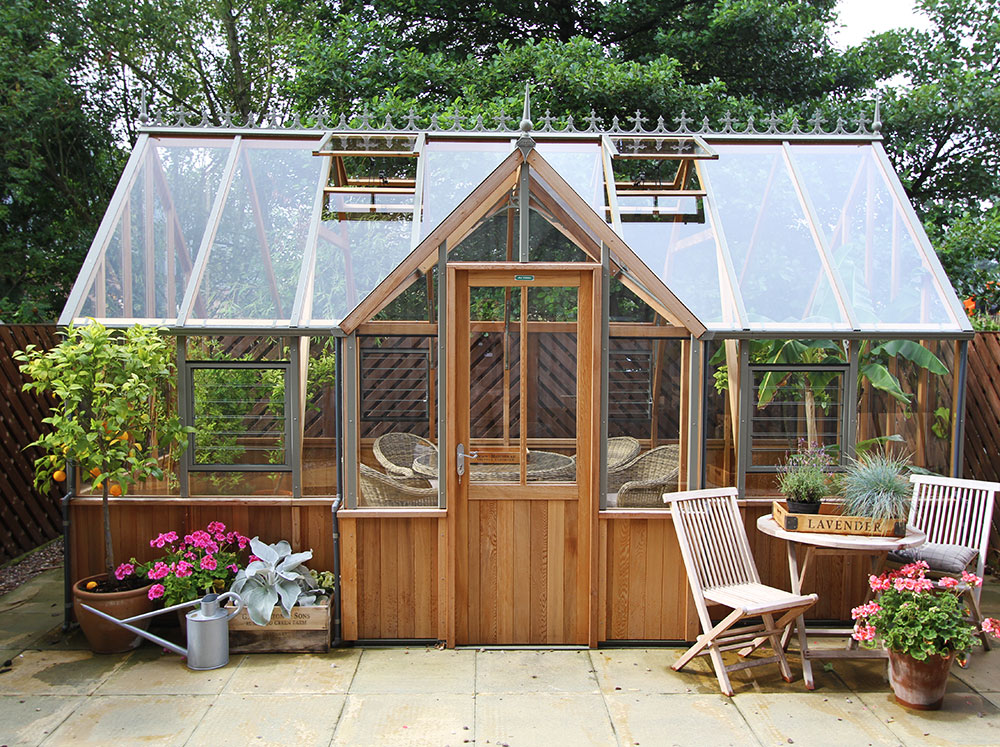 Cambridge 10.ft Wide T-Shape Cedar Greenhouse