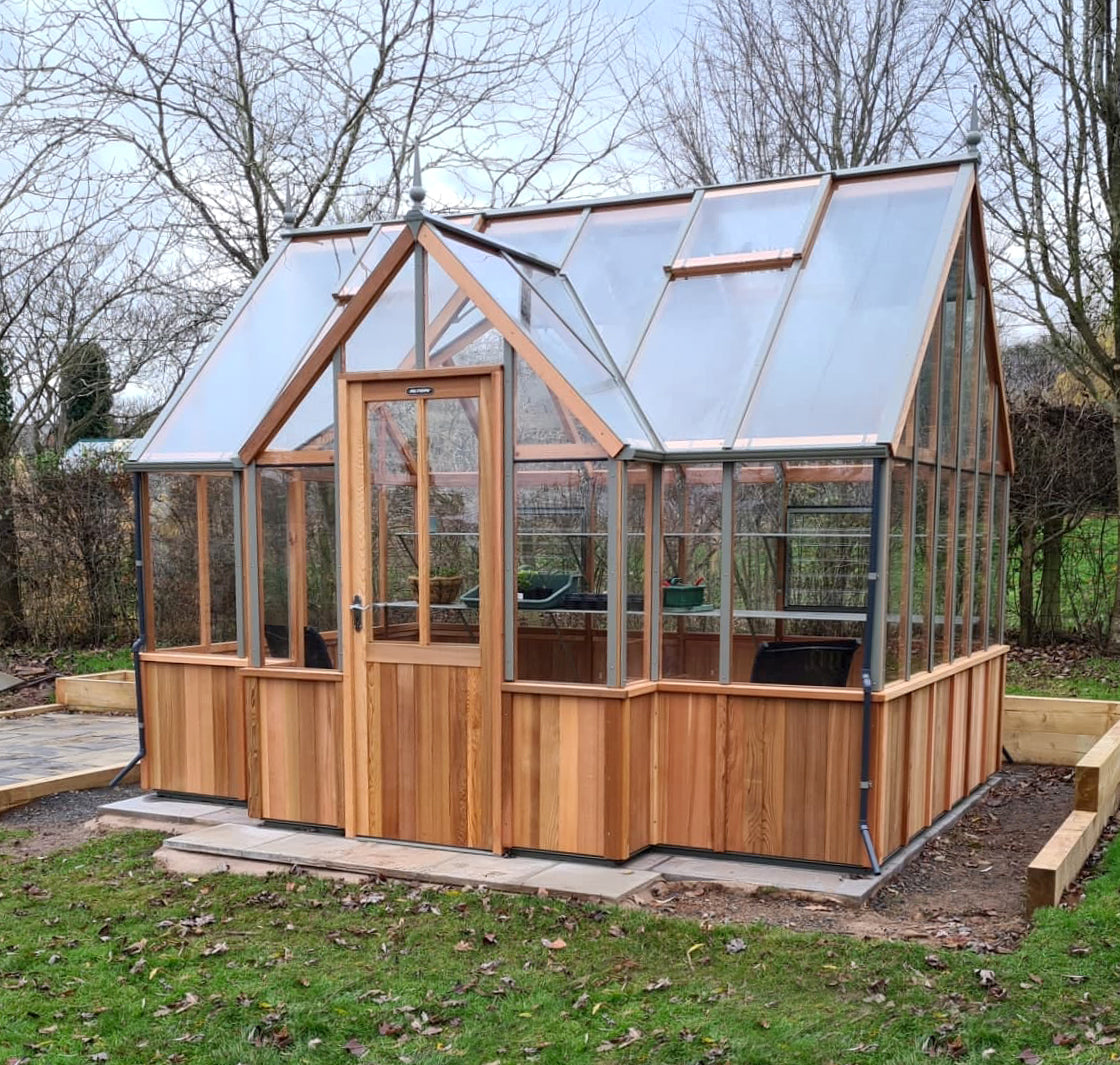 Cambridge 10.ft Wide T-Shape Cedar Greenhouse