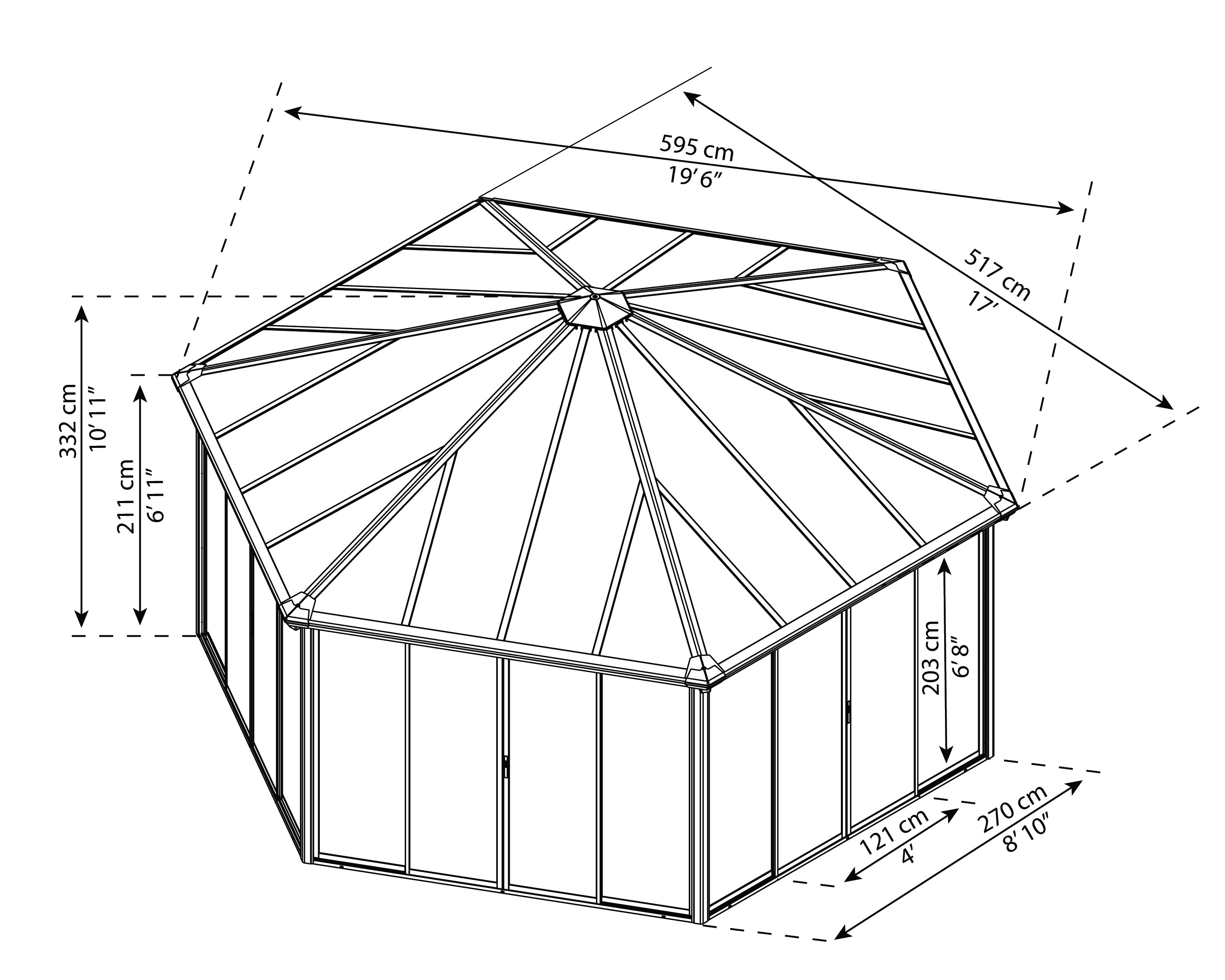 Garda 17'x10'x20' Enclosed Pavilion