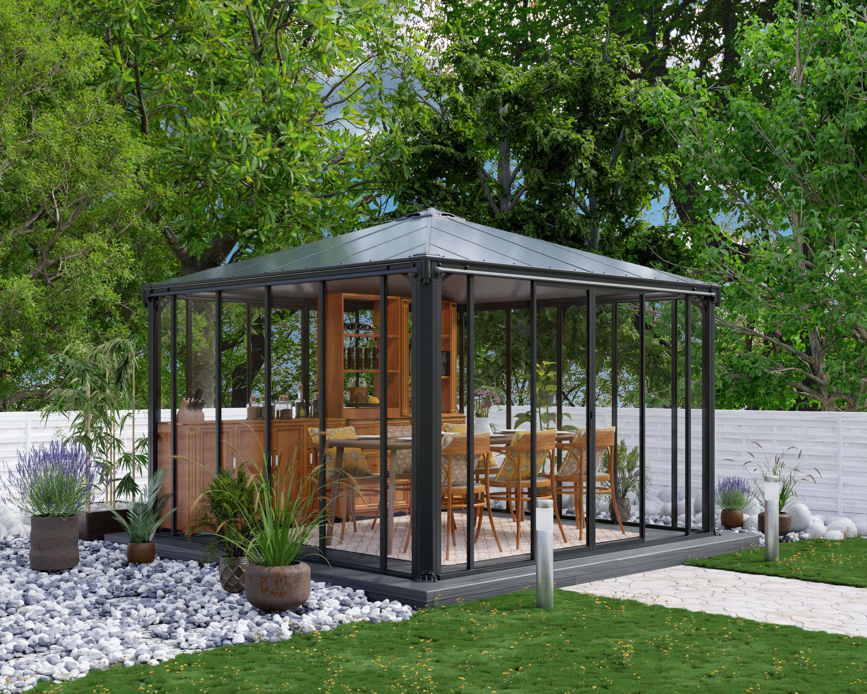 Ledro 12'x9'x12' Enclosed Gazebo/Garden Office