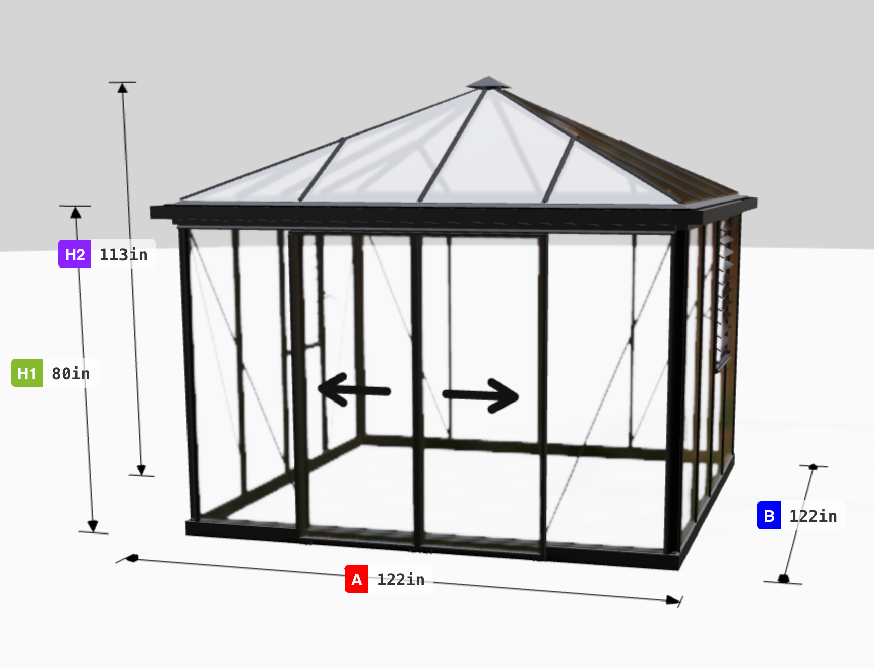 Pyramid Premium Livable Glass Greenhouse