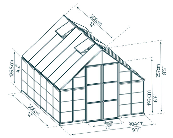 Balance Greenhouse - Balance™ 10x8x12.ft Clear Wall Greenhouse