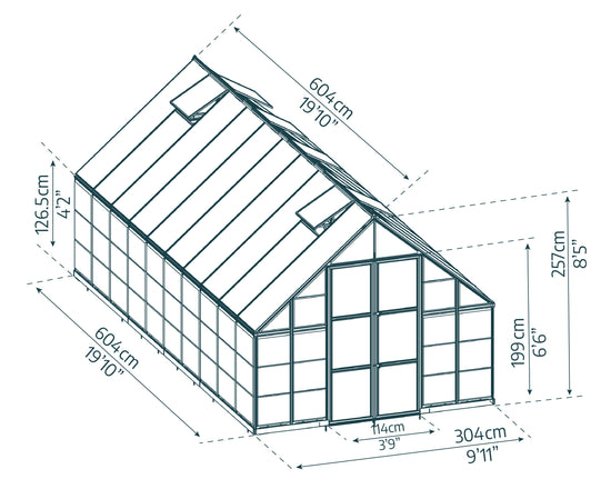 Balance Greenhouse - Balance™ 10x8x20.ft Clear Wall Greenhouse