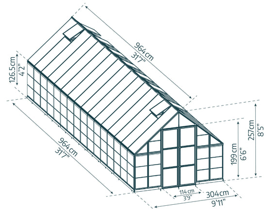 Balance Greenhouse - Balance™ 10x8x32.ft Clear Wall Greenhouse