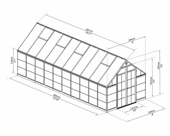 Balance Greenhouse - Balance™ 8x7x20.ft Clear Wall Greenhouse