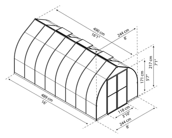 Bella Greenhouse - Bella™ 8x8x20.ft Twin Wall Greenhouse