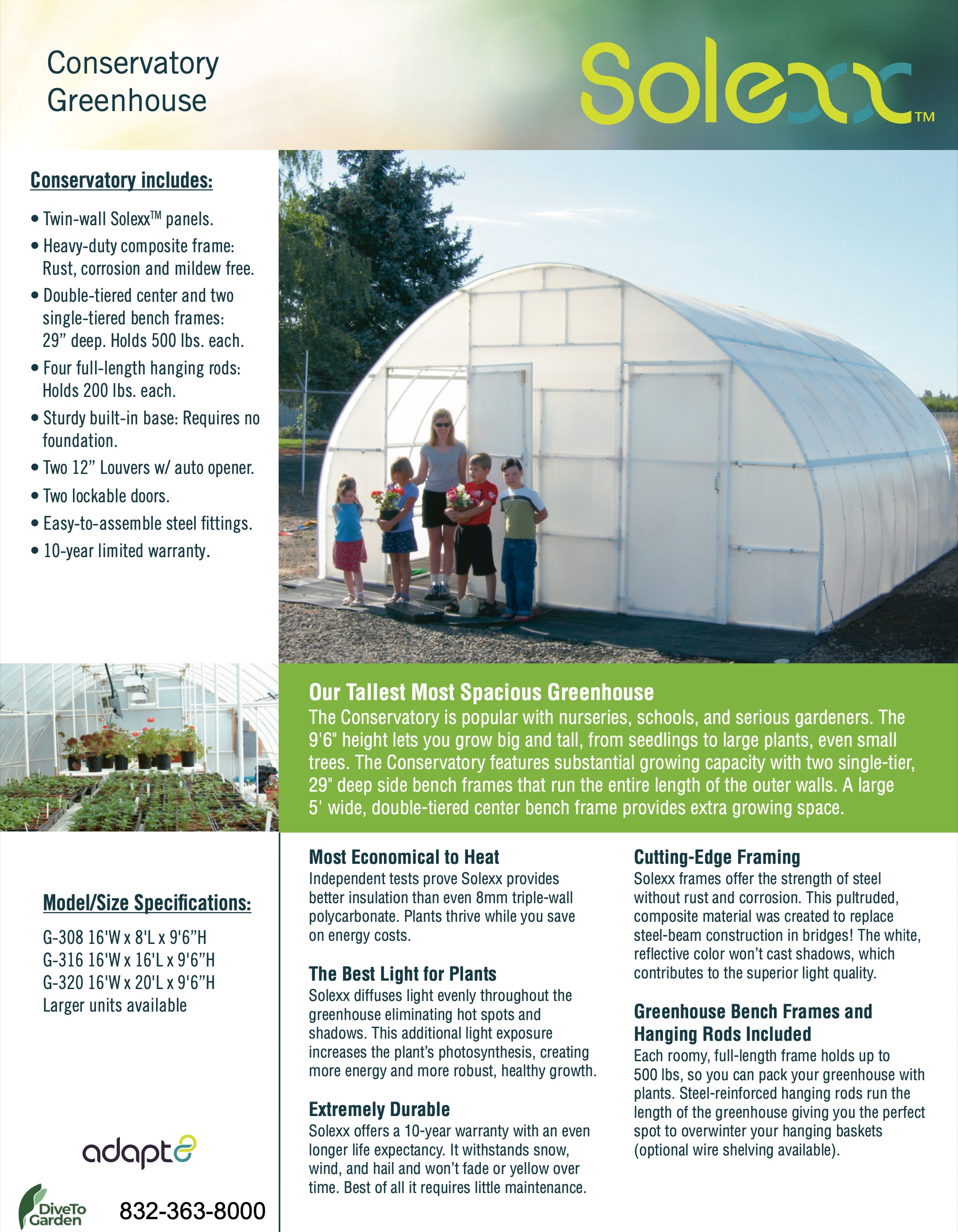Educational Greenhouse - Conservatory™ 16x10x16.ft Educational  Greenhouse