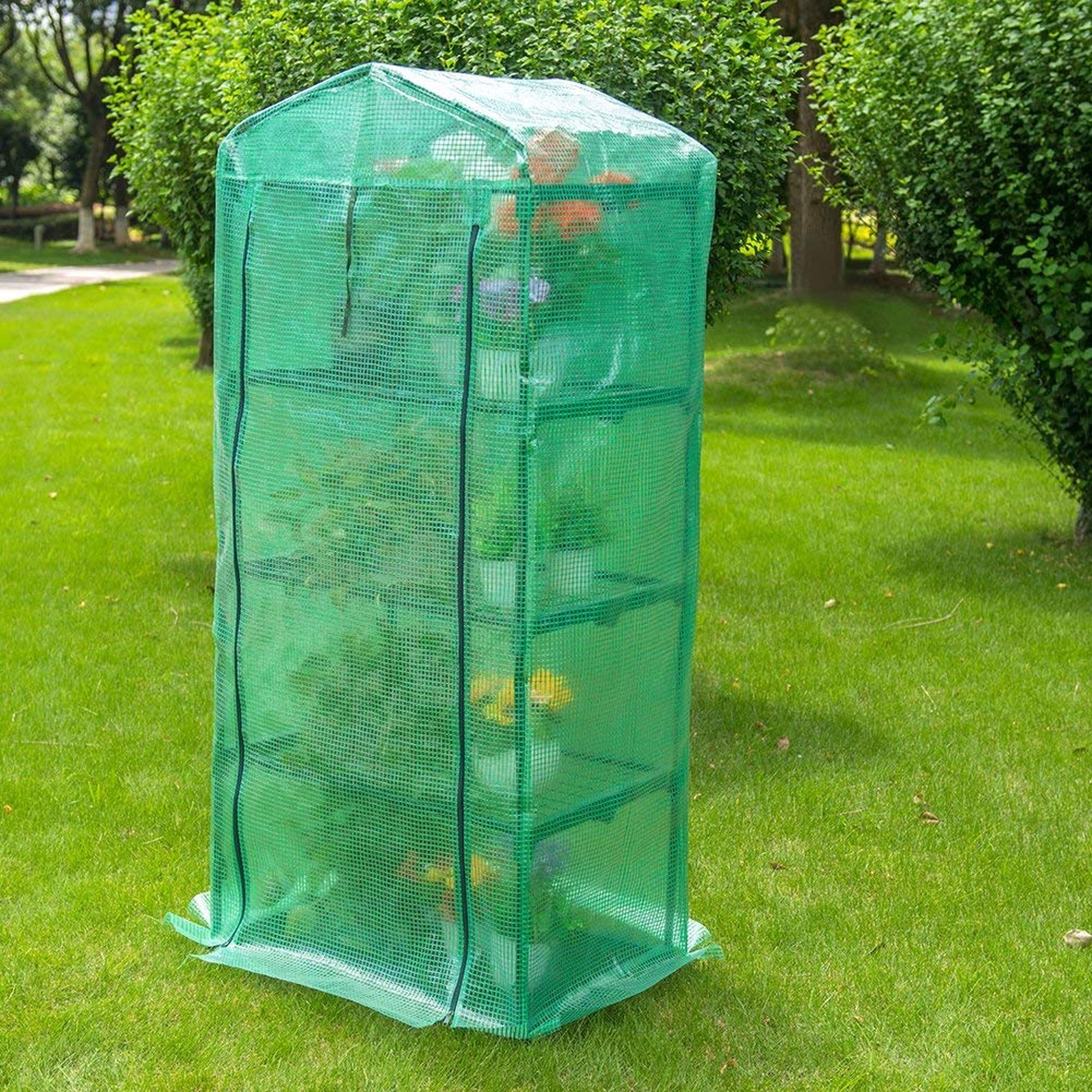 Genesis Greenhouse - Genesis™ 4 Tier 3X6X2.ft Portable Rolling Greenhouse With Cover