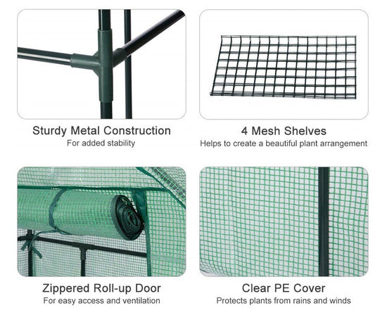 Genesis Greenhouse - Genesis™ 5X6X4.ft Portable Walk In Greenhouse  With Heavy Duty Opaqua Cover