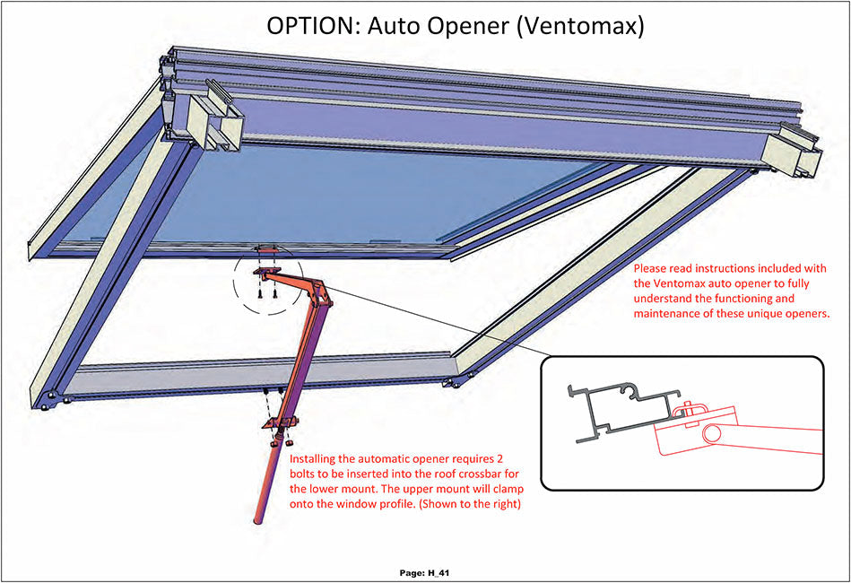 Greenhouse Accessories - Janssens™ GH Additional Roof Window And Accessories