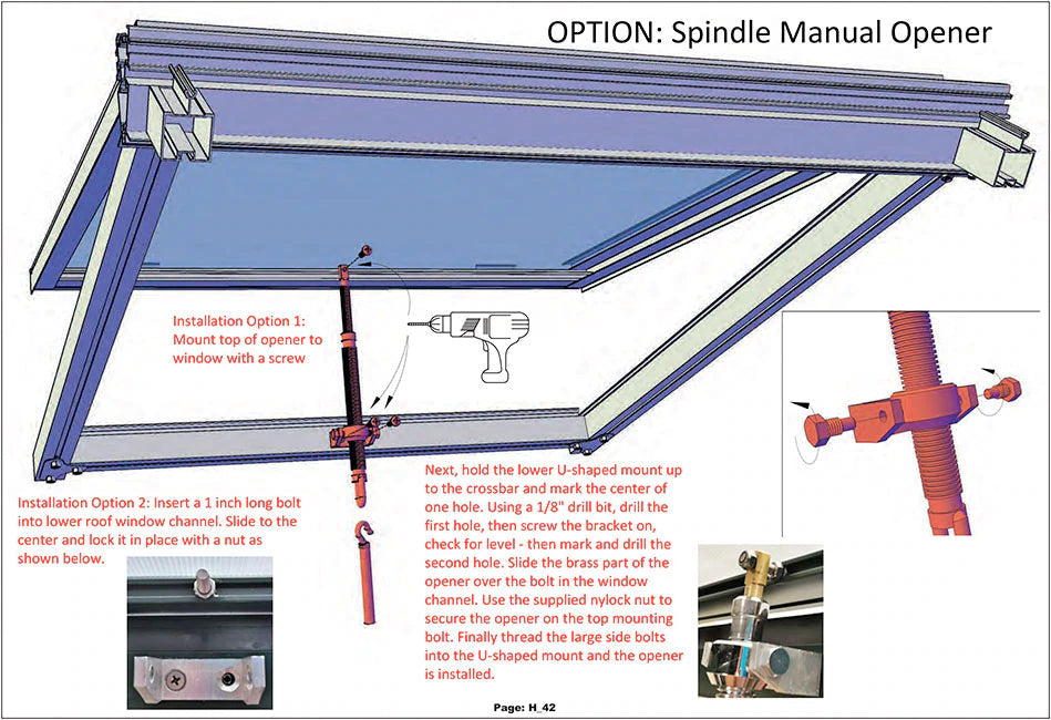 Greenhouse Accessories - Janssens™ GH Additional Roof Window And Accessories