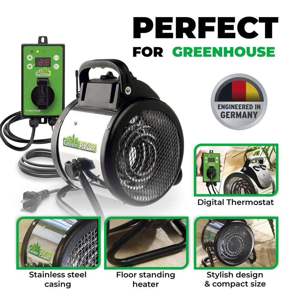 Greenhouse Accessories - Palma™ Greenhouse Fan Heater Incl. Digital Thermostat