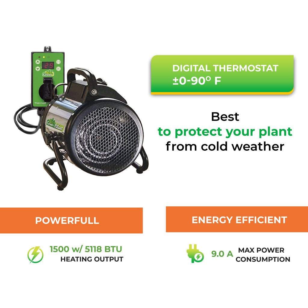 Greenhouse Accessories - Palma™ Greenhouse Fan Heater Incl. Digital Thermostat