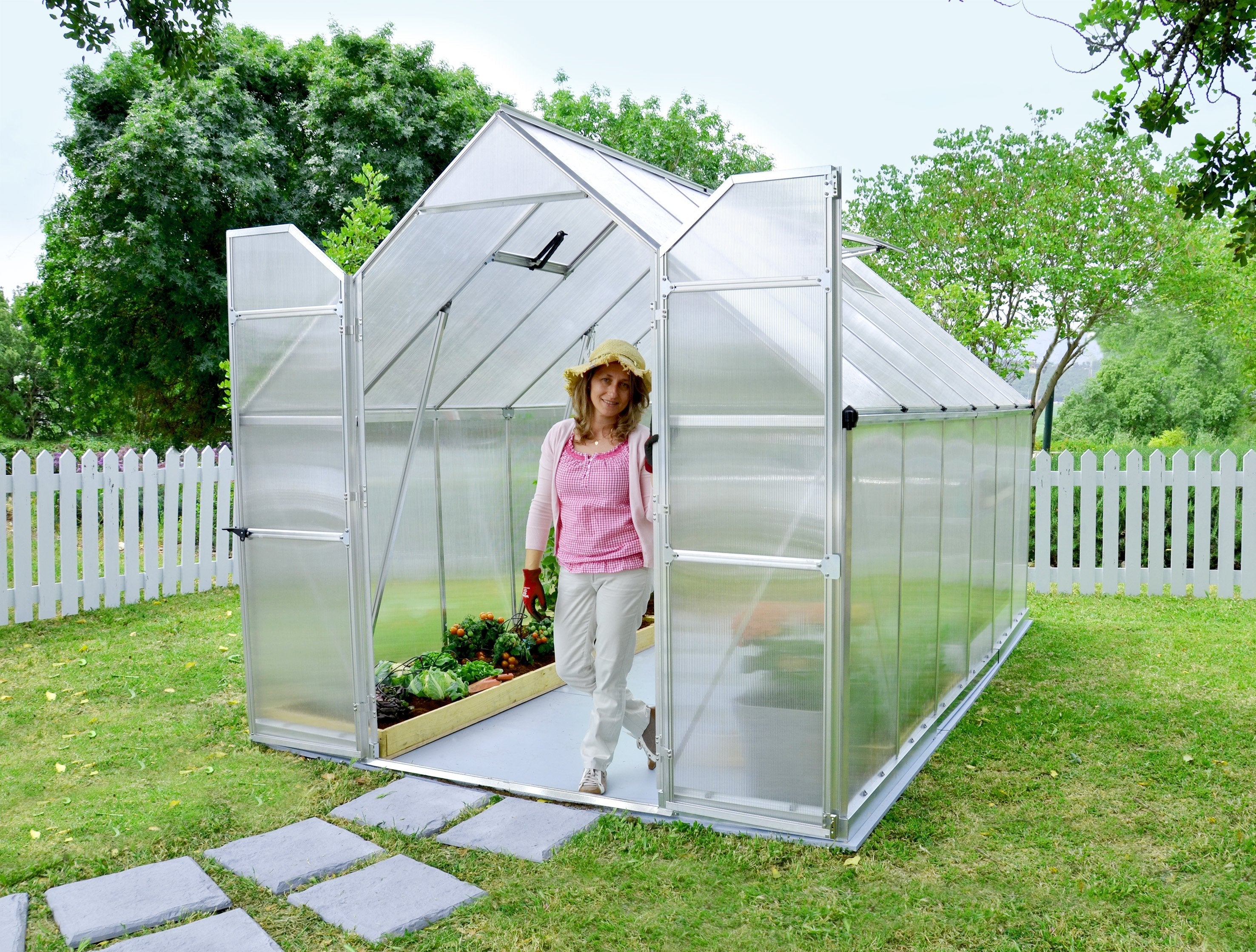 Essence™ 8x8x12.ft Twin Wall Greenhouse - Dive To Garden