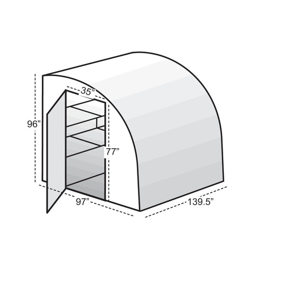 Harvester Greenhouse - Harvester™ 8x8x12 Ft. Lean-to Heat Efficient Greenhouse