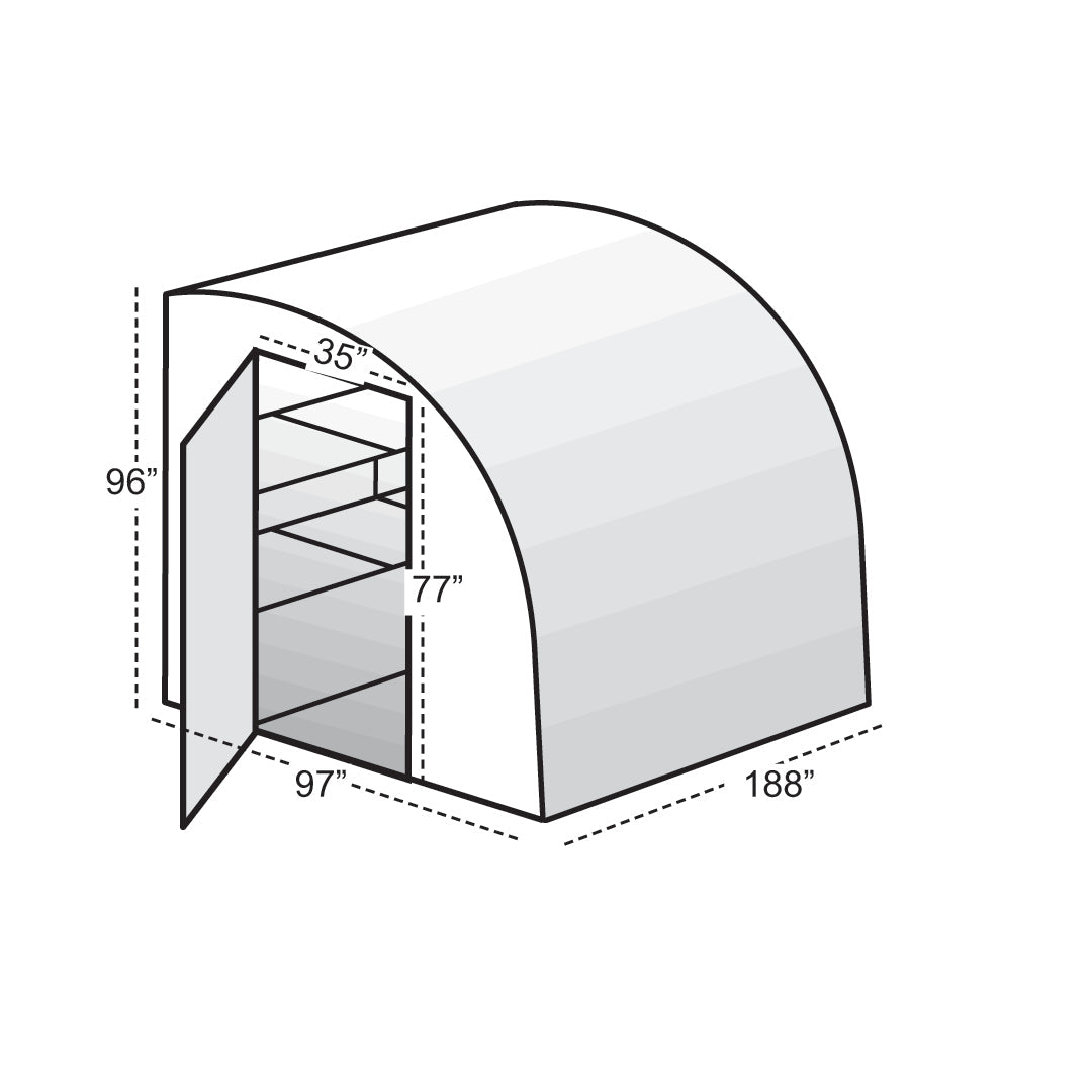 Harvester Greenhouse - Harvester™  8x8x16.ft Lean-to Greenhouse