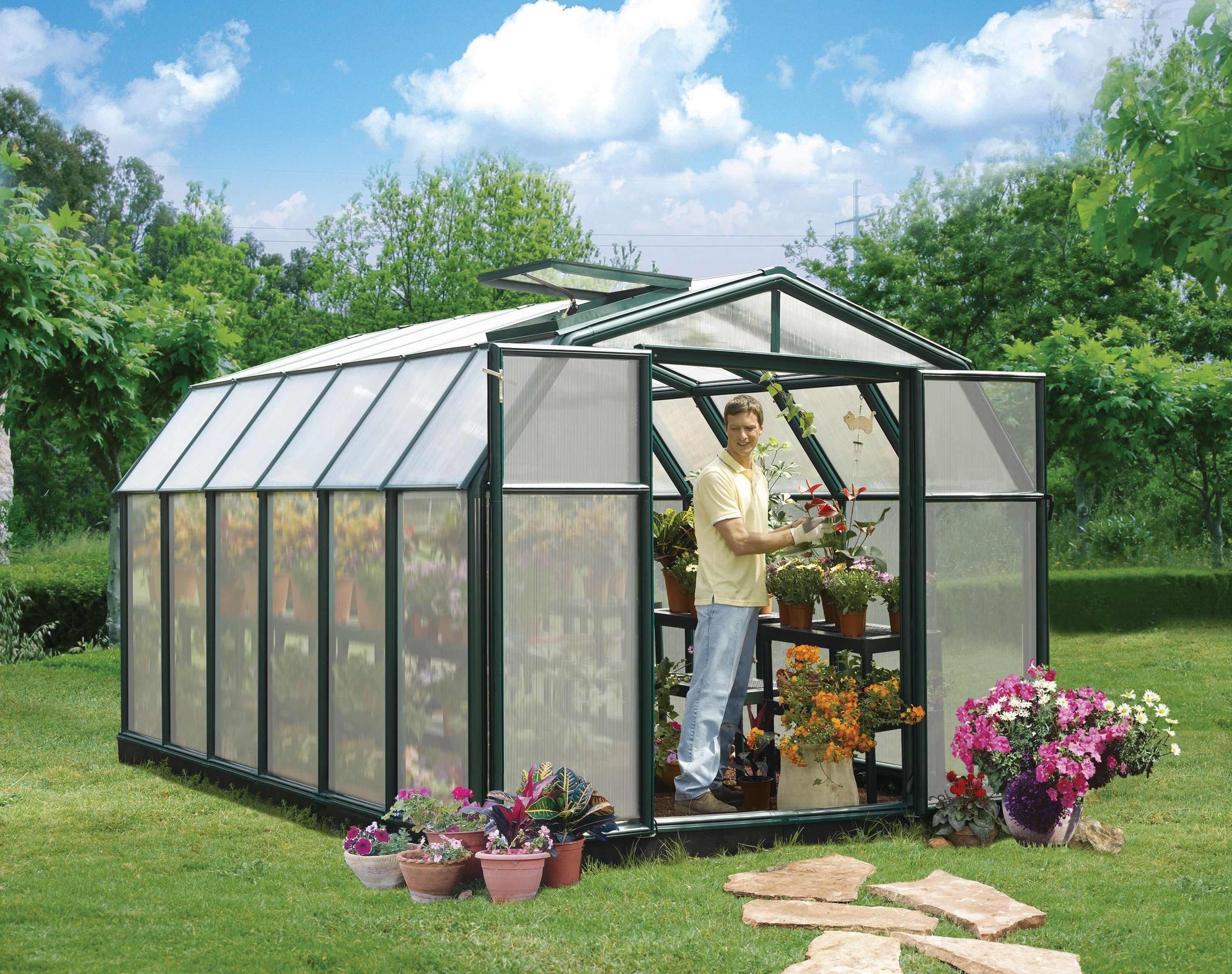 Hobby Gardener Greenhouse - Hobby Gardener 2™  Resin 8x6x12.ft Greenhouse