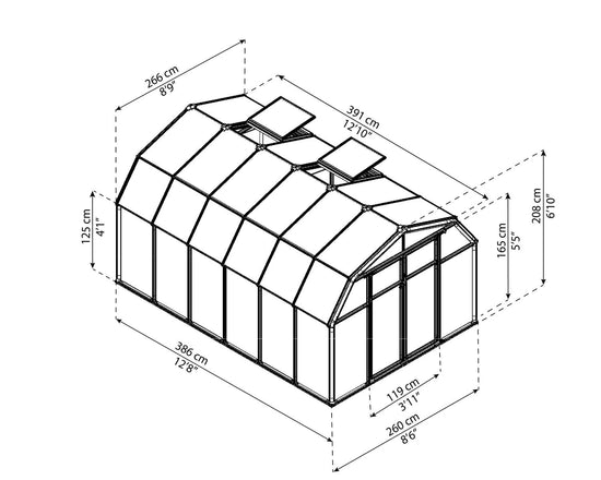 Hobby Gardener Greenhouse - Hobby Gardener 2™  Resin 8x6x12.ft Greenhouse