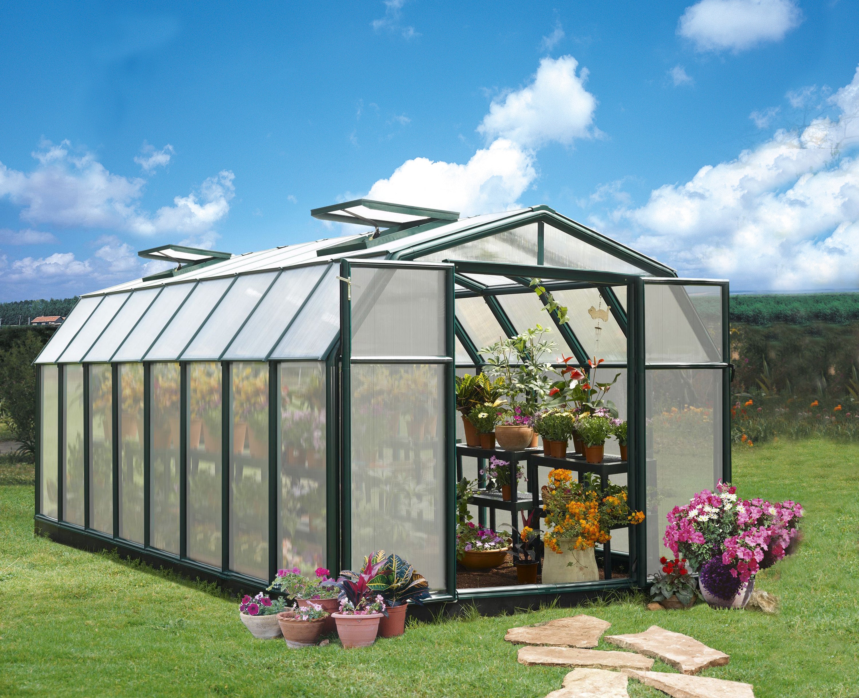 Hobby Gardener Greenhouse - Hobby Gardener 2™  Resin 8x6x16.ft Greenhouse