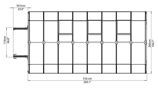 Hobby Gardener Greenhouse - Hobby Gardener 2™  Resin 8x6x16.ft Greenhouse