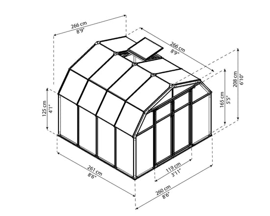 Hobby Gardener Greenhouse - Hobby Gardener 2™  Resin 8x6x8.ft Greenhouse