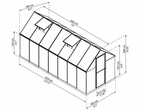 Mythos Greenhouse - Mythos™ 6x6x14.ft Twin Wall Greenhouse