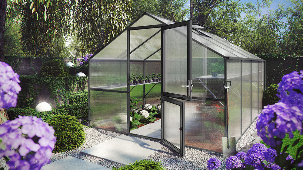 Nelke IV™ 9X8X14.ft A-Frame Triple Wall Greenhouse