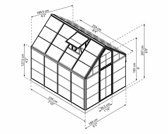 Snap&Grow 6 Greenhouse - Snap&Grow™ 6x7x8.ft Clear Wall Greenhouse