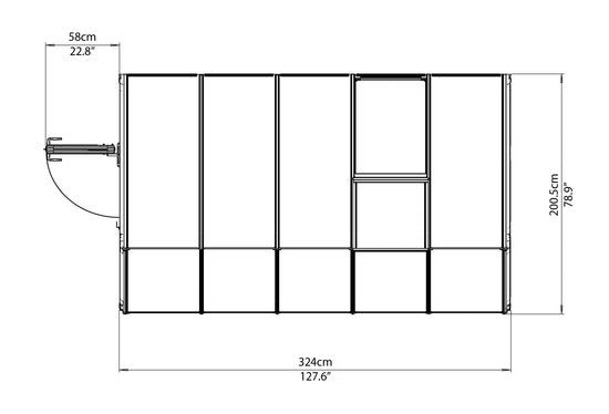 Sun Room 6 Greenhouse - Sun Room 2™ 6x8x10.ft Lean-to Solarium Kit