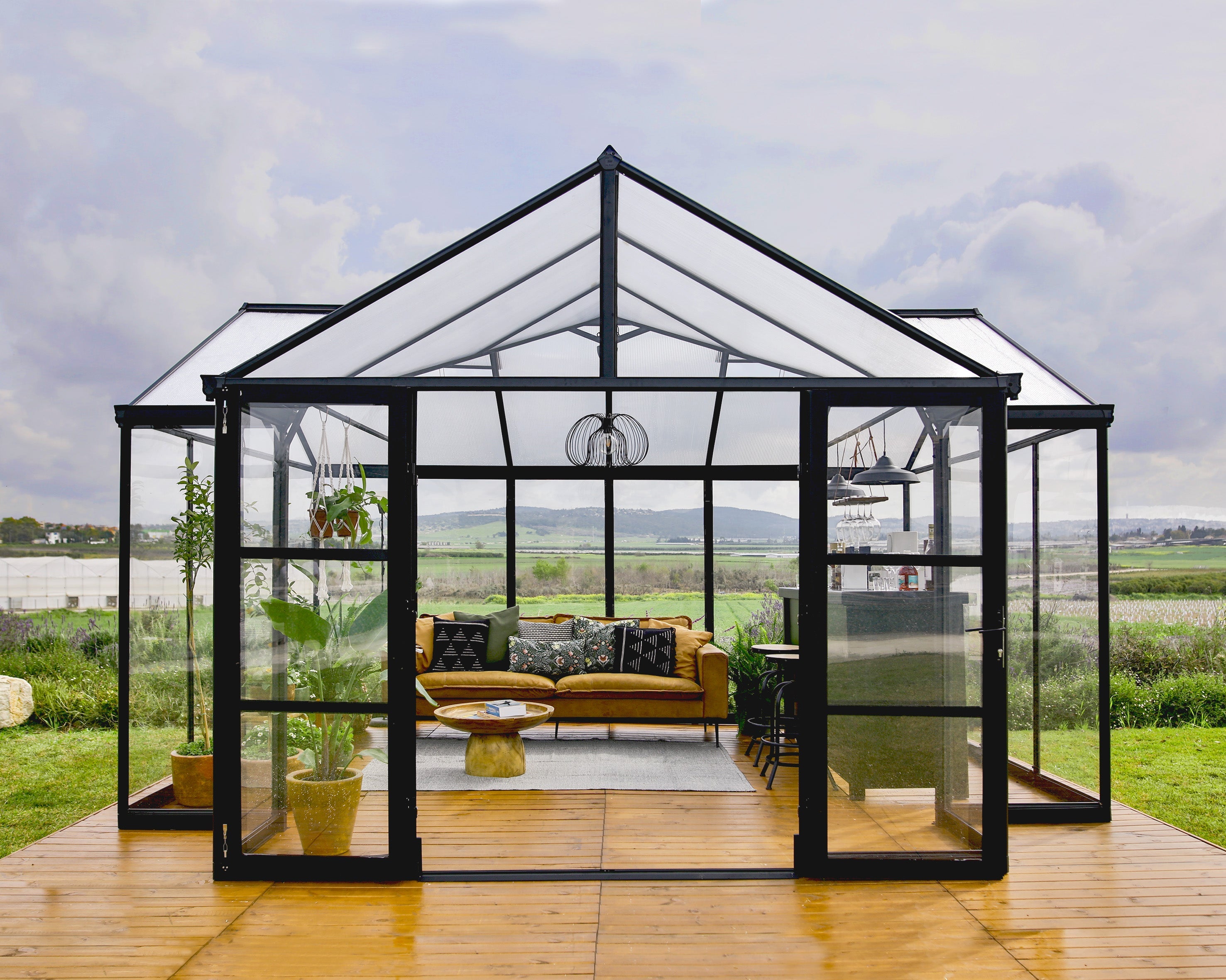 Triomphe Greenhouse - Triomphe™ 12x9x15.ft T-Shape Enclosed Gazebo