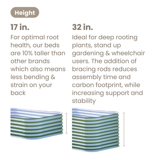 Vego Garden Bed - 17" Tall 10 In 1 Modular Raised Garden Bed