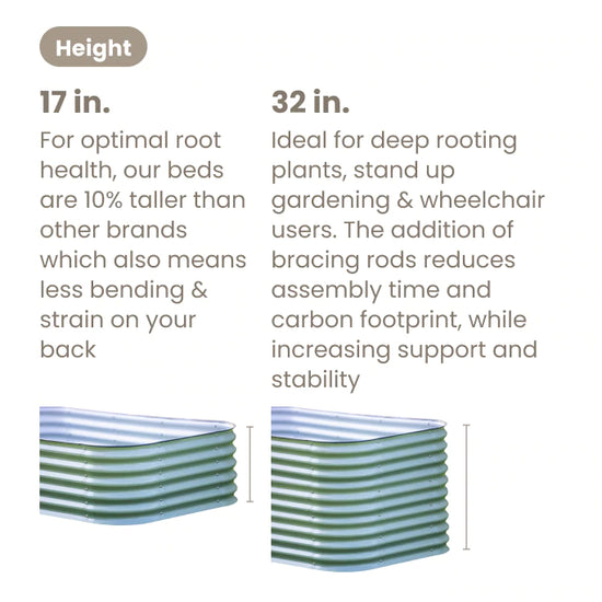 Vego Garden Bed - 17" Tall Round Raised Garden Bed