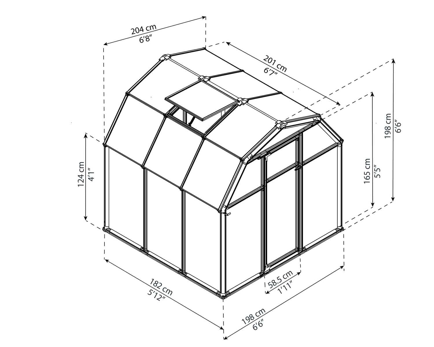 EcoGrow 2™ 6x6x10 Wide Twin Wall Greenhouse - Dive To Garden