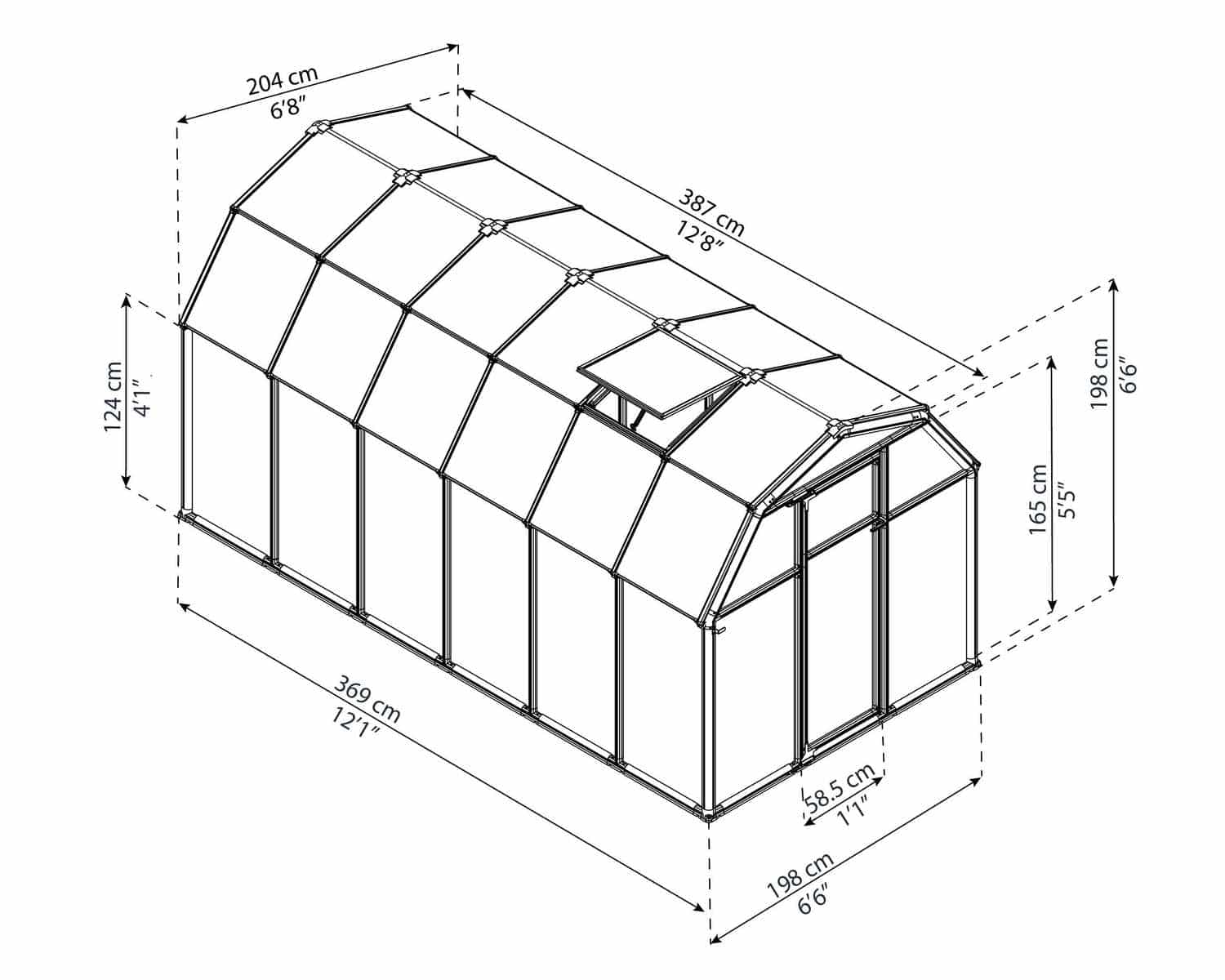 EcoGrow 2™ 6x6x12.ft Twin Wall Backyard Greenhouse - Dive To Garden