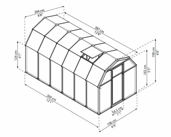 EcoGrow 2™ 6x6x12.ft Twin Wall Backyard Greenhouse - Dive To Garden