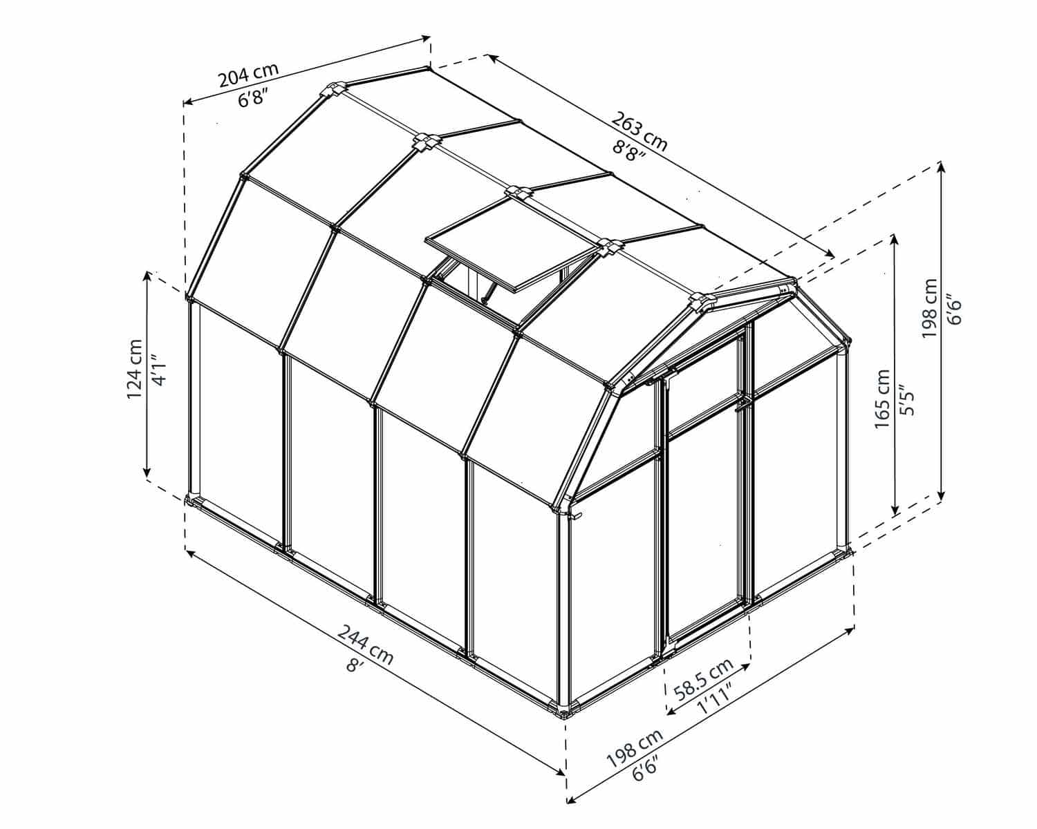 EcoGrow 2™ 6x6x8.ft Twin Wall Greenhouse - Dive To Garden