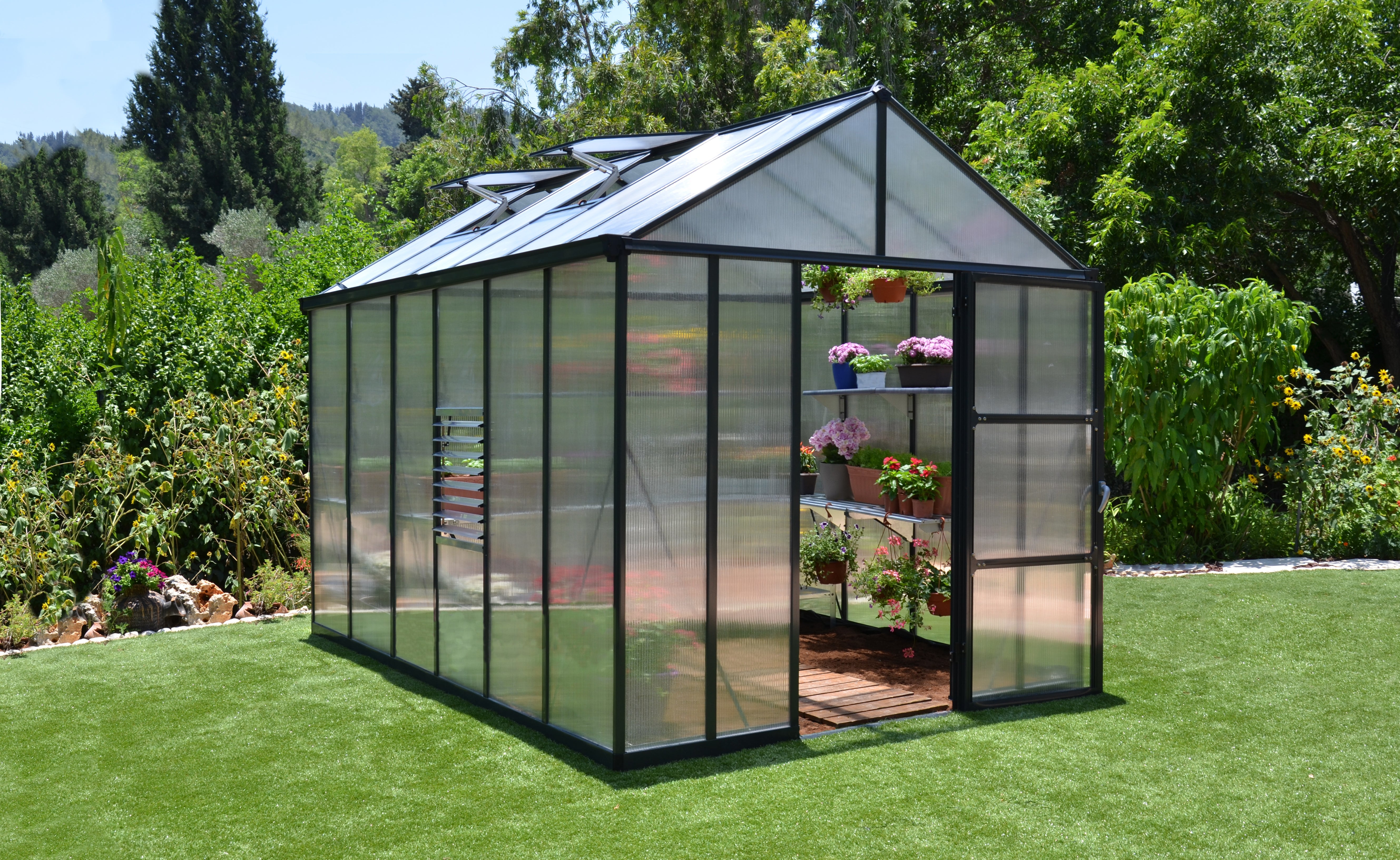 Glory™ 8x8x12.ft Twin Wall Greenhouse - Dive To Garden