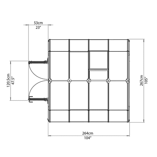 Grand Gardener 2™ Resin 8x8x12.ft  Greenhouse - Dive To Garden