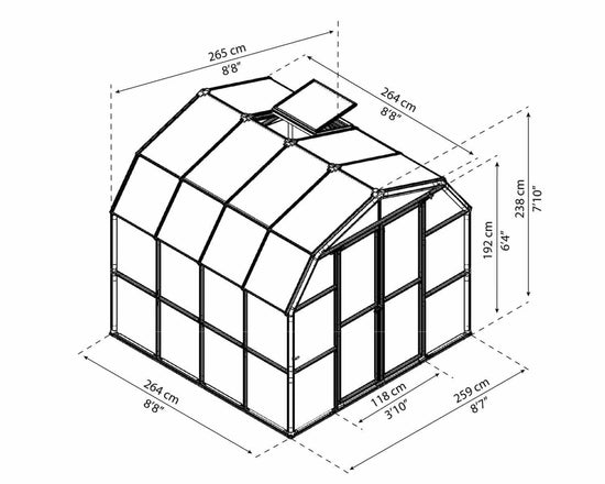 Grand Gardener 2™  Resin 8x8x8.ft Greenhouse - Dive To Garden