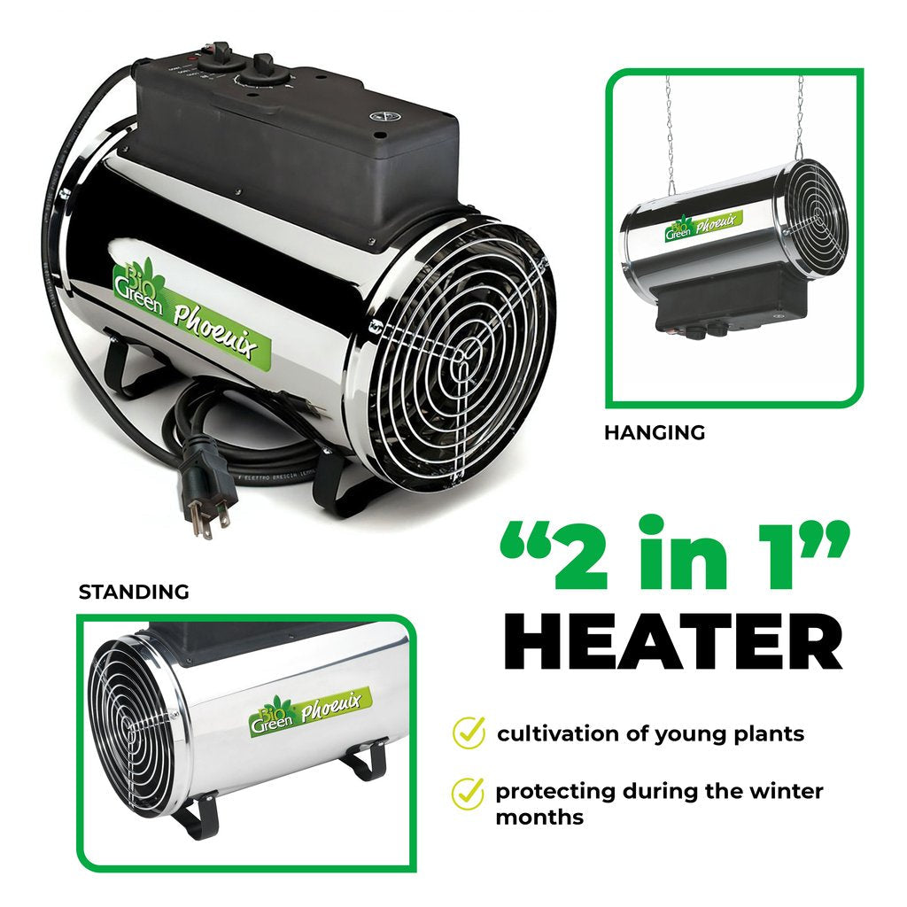 Phoenix™ Greenhouse Heater/Fan 2800 W / 9554 BTUs - Dive To Garden