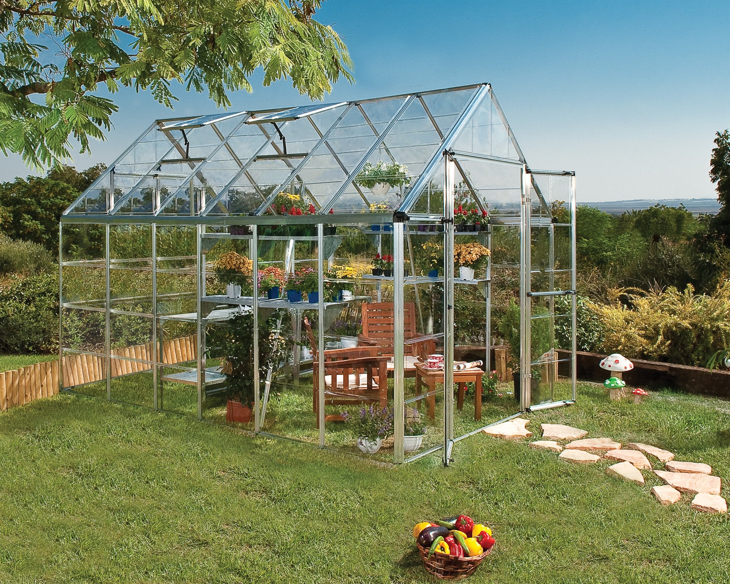 Snap&Grow™ 8x8x12.ft Clear Wall Greenhouse - Dive To Garden