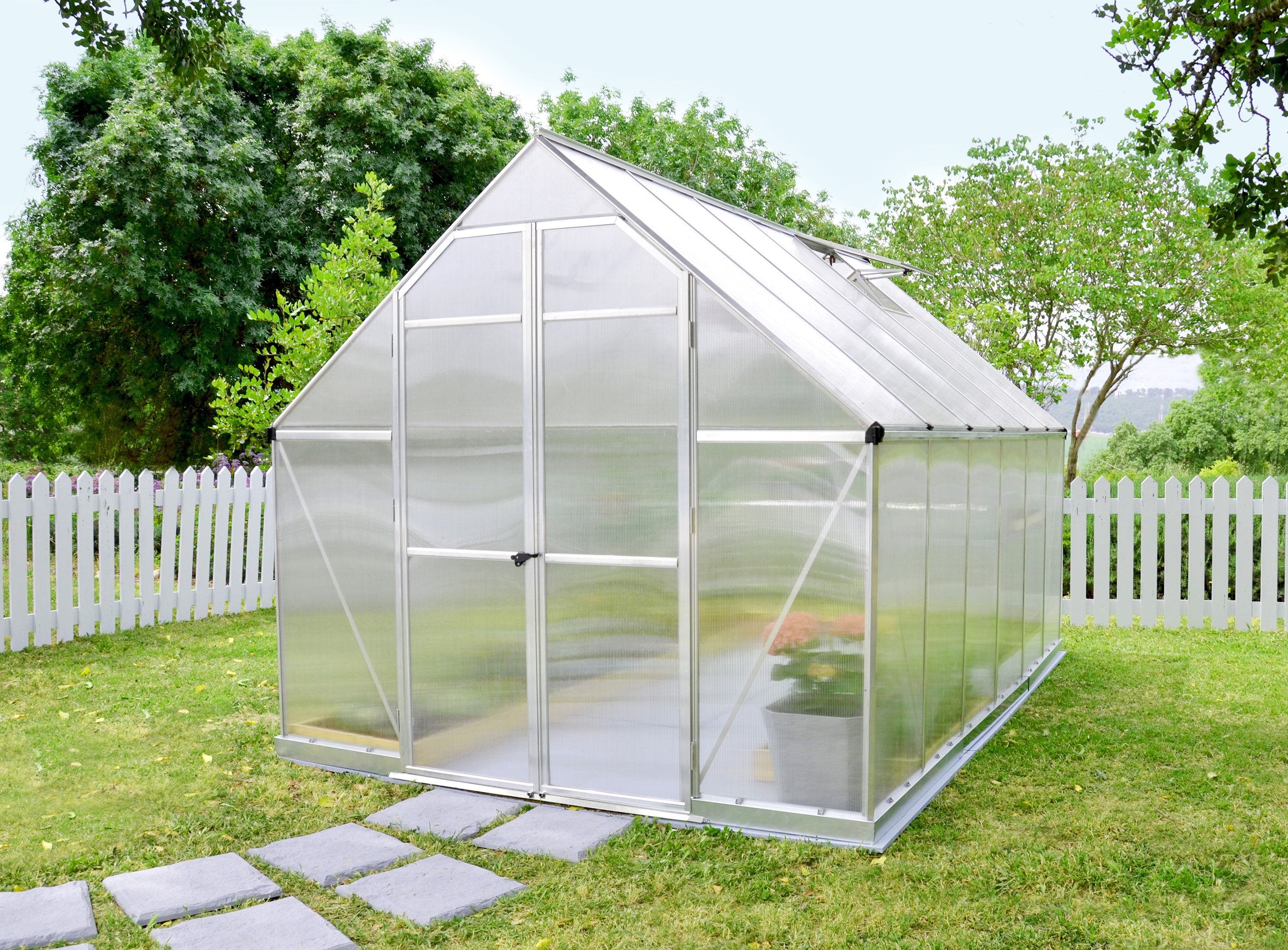 Essence™ 8x8x12.ft Twin Wall Greenhouse - Dive To Garden
