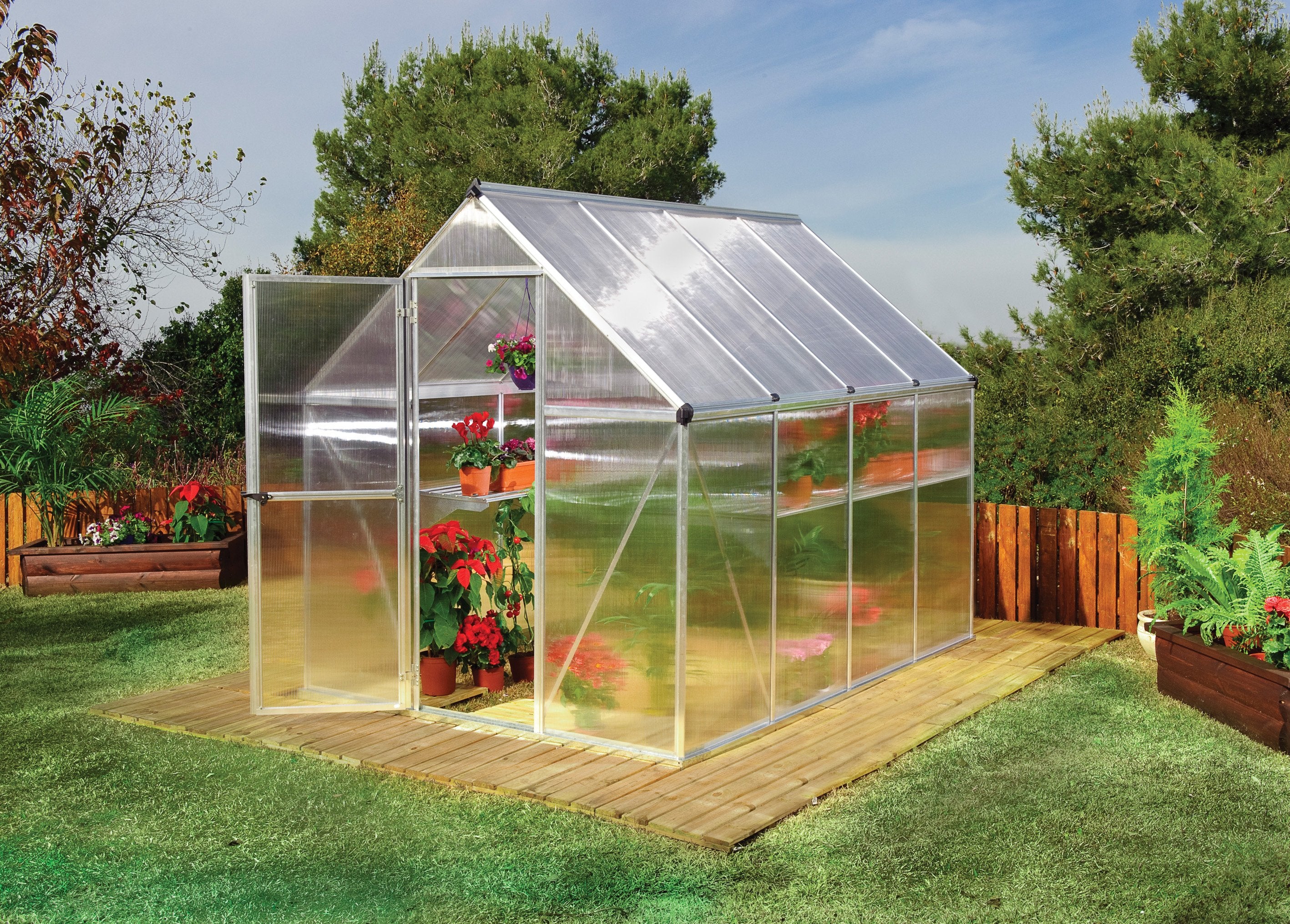 Mythos™ 6x6x8.ft Twin Wall Greenhouse - Dive To Garden