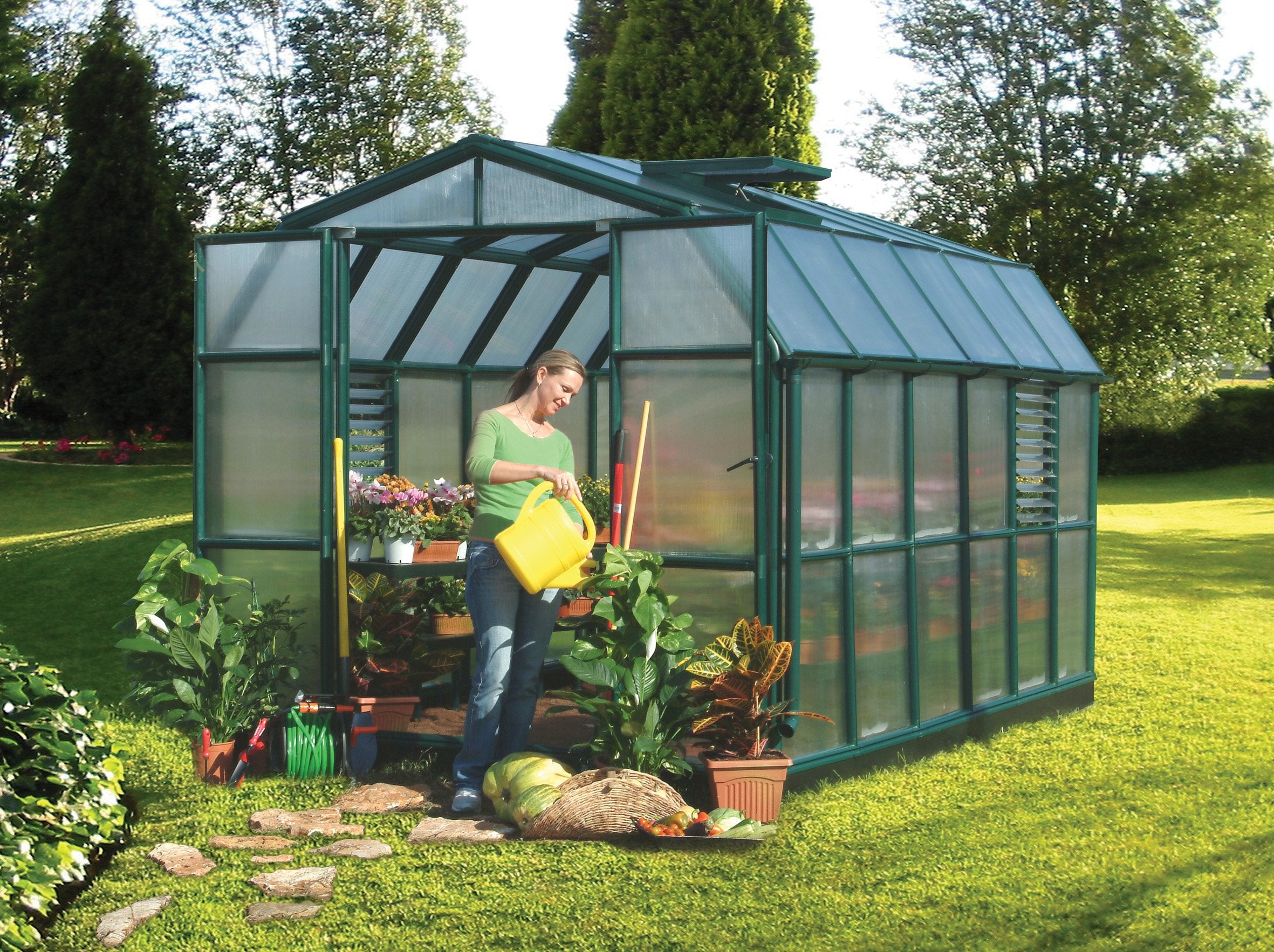 Prestige 2™ 8x8x12.ft Resin Greenhouse Package - Dive To Garden