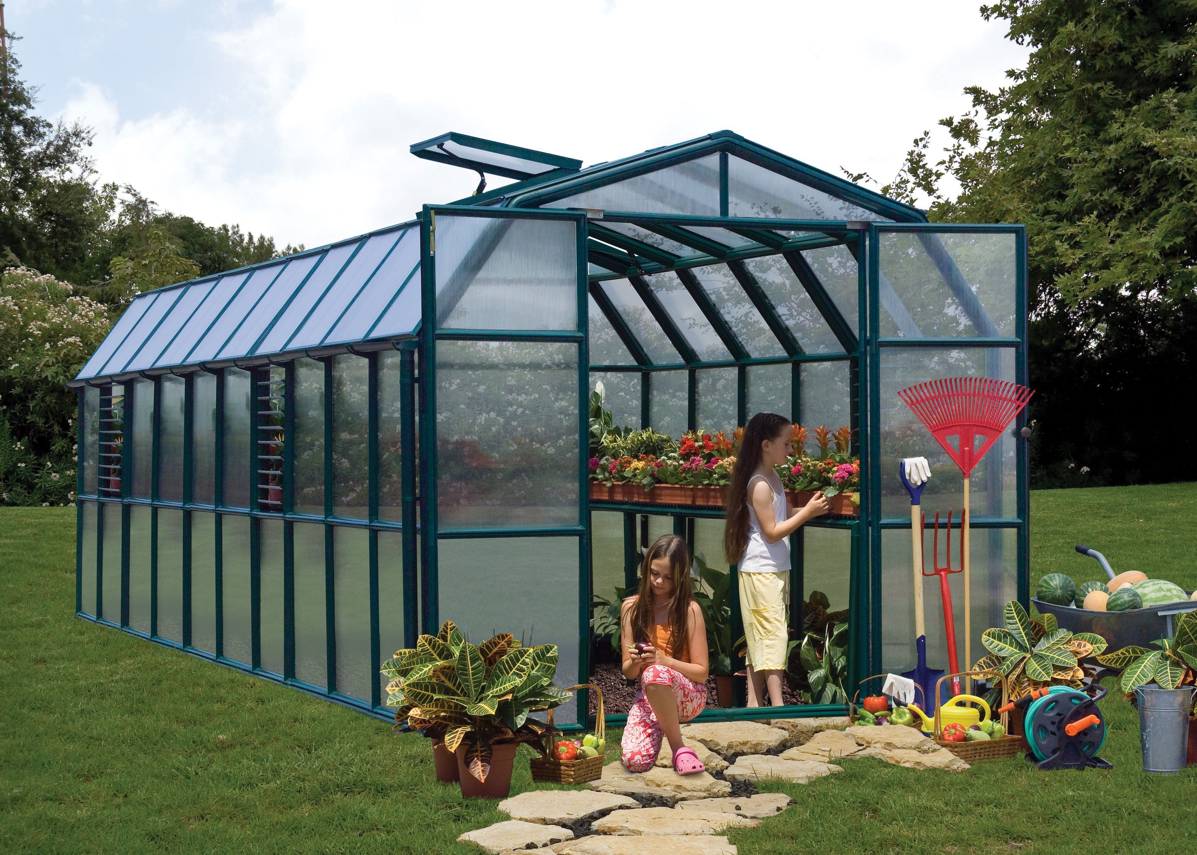 Prestige 2™ 8x8x20.ft Resin Greenhouse Package - Dive To Garden