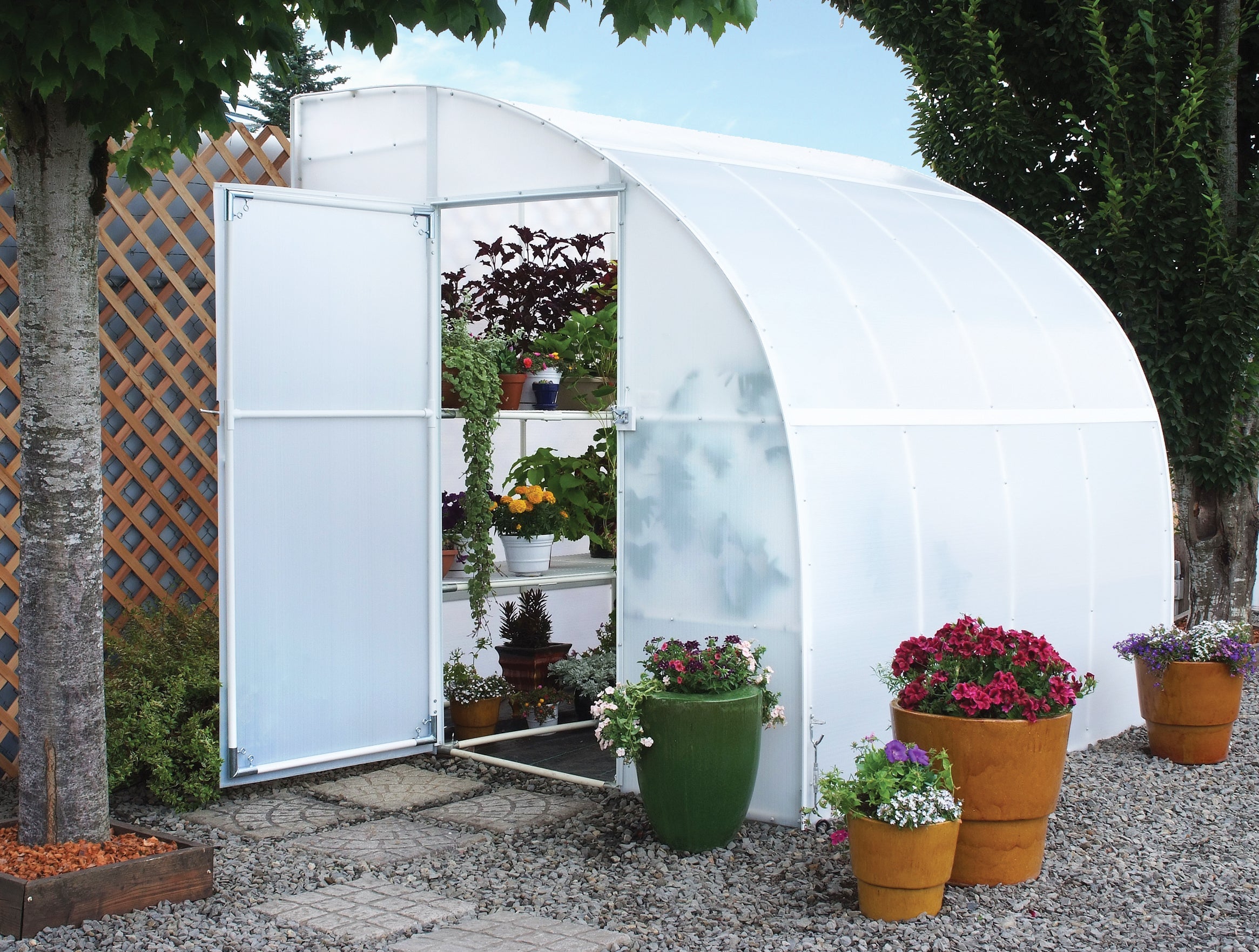 Harvester™  8x8x24 ft. Lean-to Heat Efficient Greenhouse - Dive To Garden